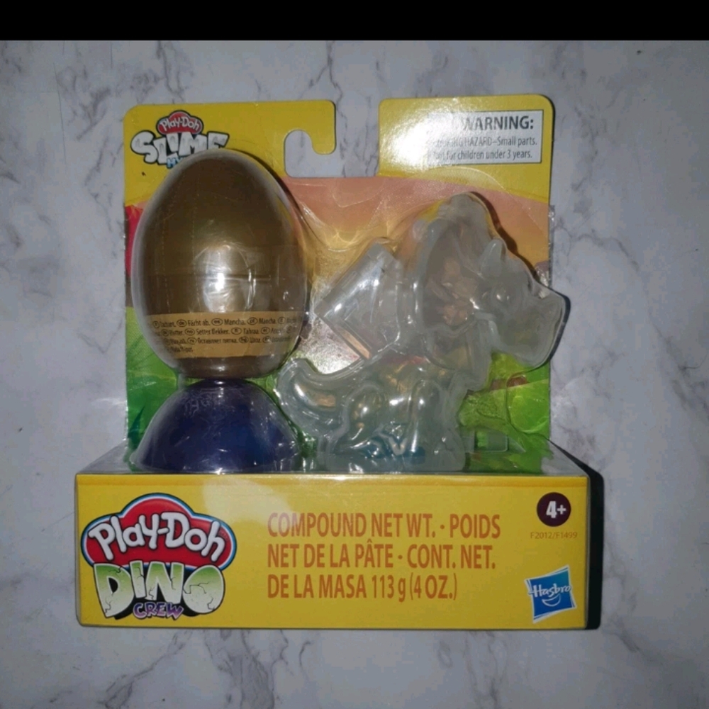 Play-Doh Slime Dino Crew Eggs and Dinosaur Bones Triceratops Toy with